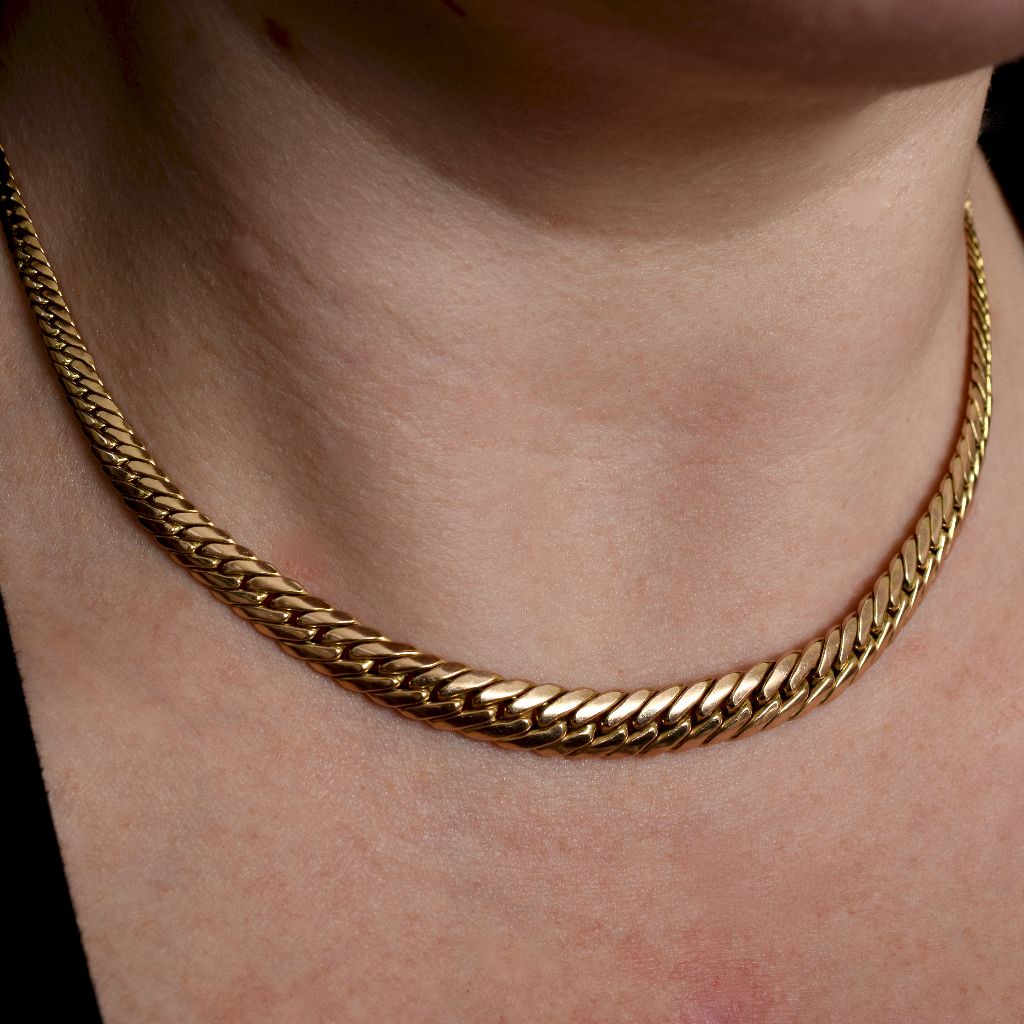Italian 9ct Yellow Gold Flat Curblink Necklace