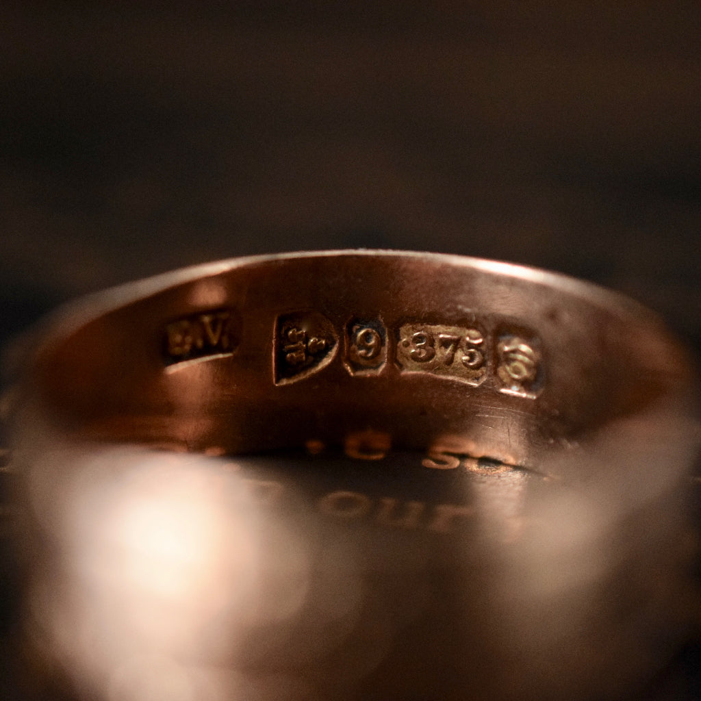 Antique 9ct Rose Gold ‘Chester’ Floral Wide Cigar Band