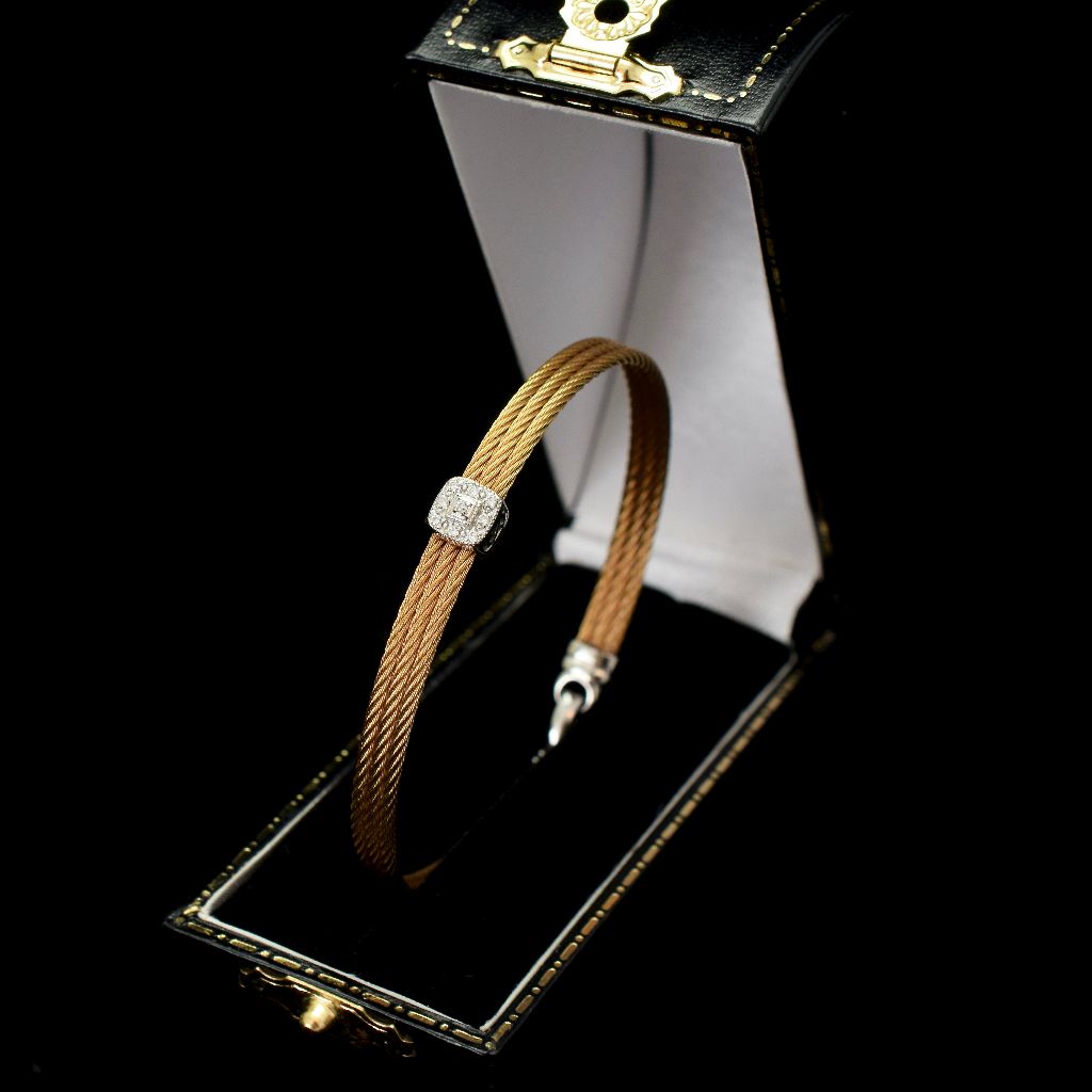 Modern Bracelet by ‘Alor’ 18ct, Diamond And Stainless Steel