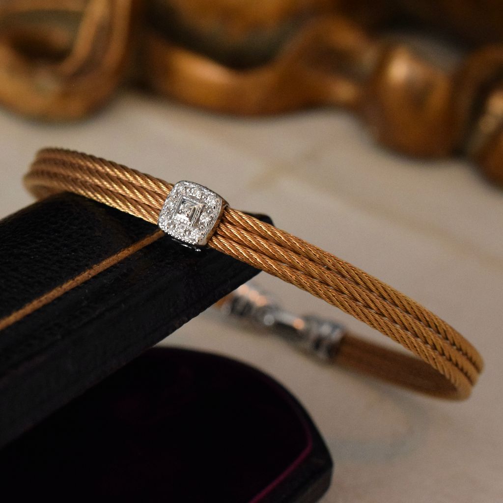 Modern Bracelet by ‘Alor’ 18ct, Diamond And Stainless Steel