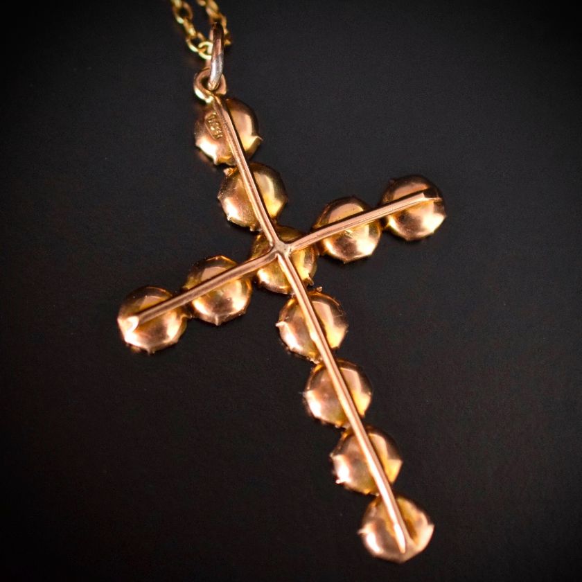 Georgian Flat Cut Garnet Cross / Crucifix Circa 1820