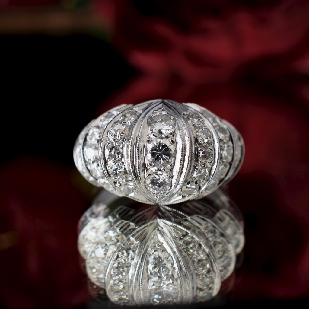 Vintage 1960’s 14ct White Gold Diamond ‘Shrimp’ Ring
