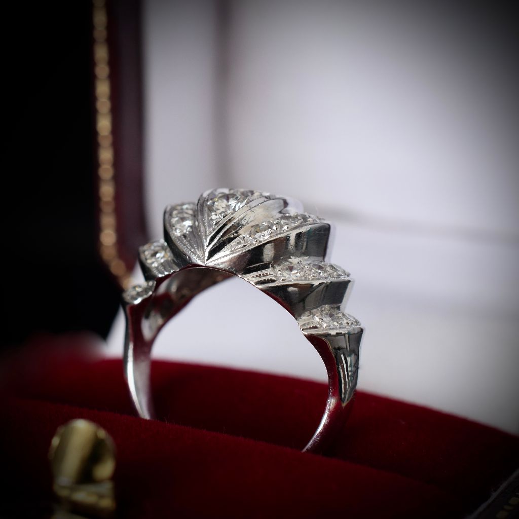 Vintage 1960’s 14ct White Gold Diamond ‘Shrimp’ Ring