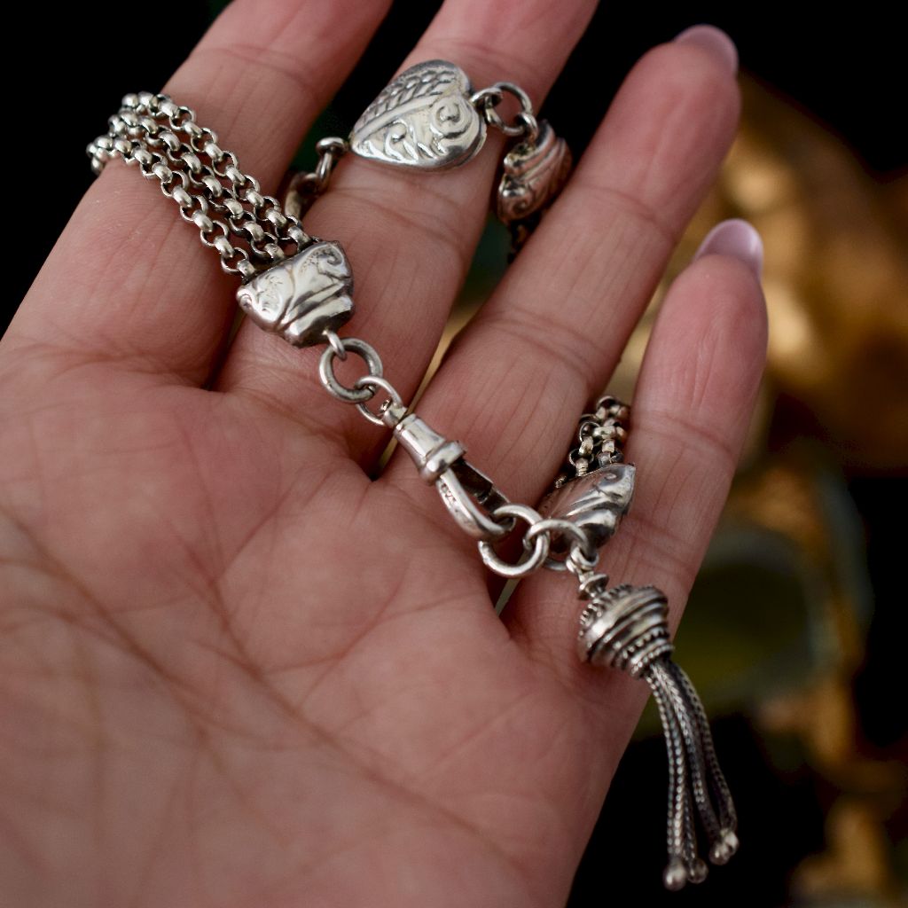 Antique Sterling Silver Albertina Tassel Bracelet