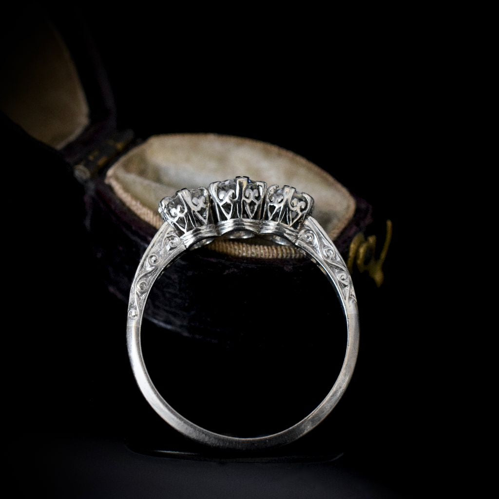Antique Art Deco 18ct White Gold / Platinum Diamond Ring 0.80ct Circa 1935