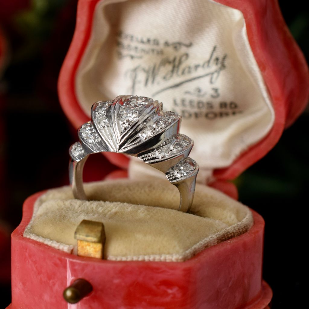 Vintage 1960’s 14ct White Gold Diamond ‘Shrimp’ Ring