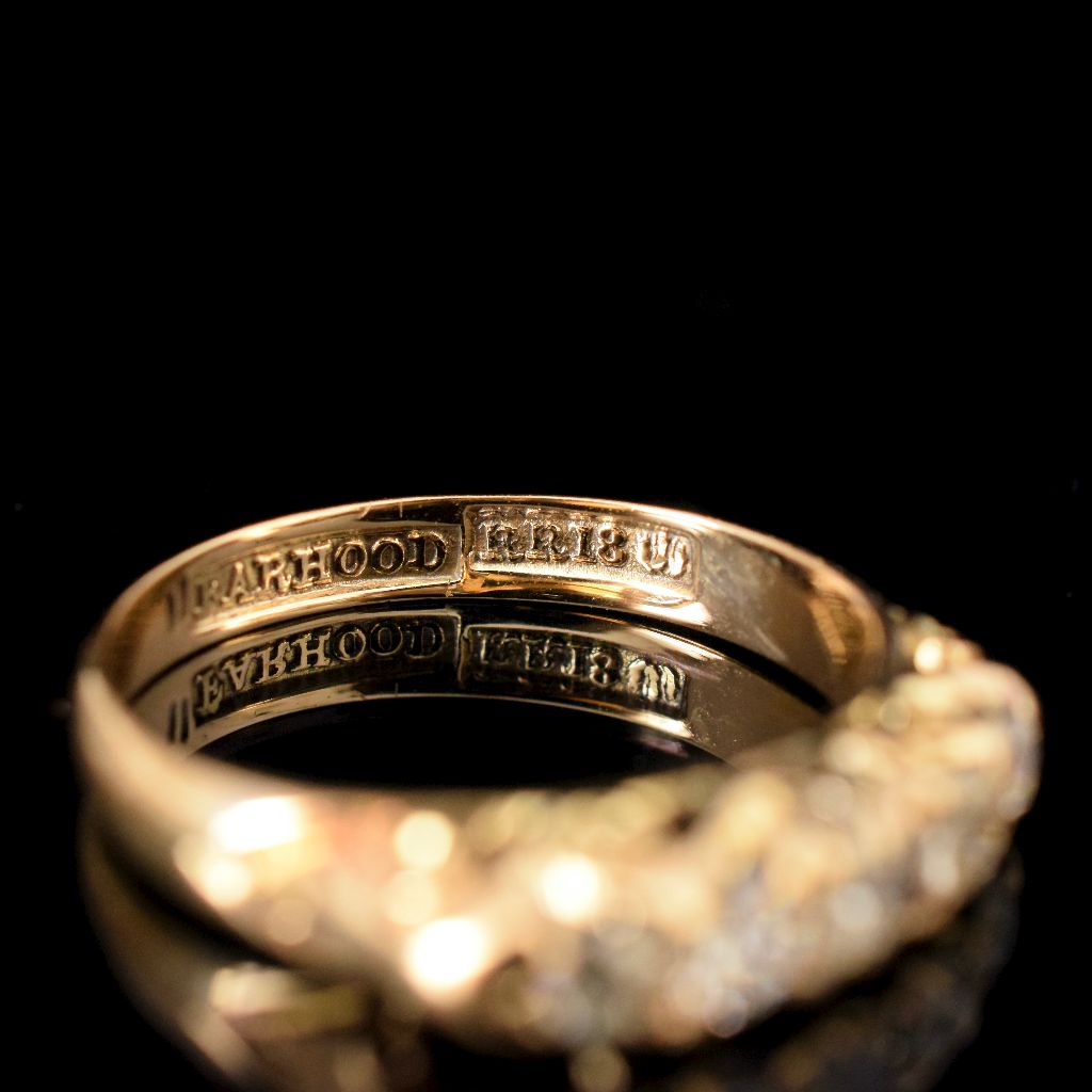 Antique Australian 18ct Yellow Gold Five Stone Diamond Ring Circa 1890