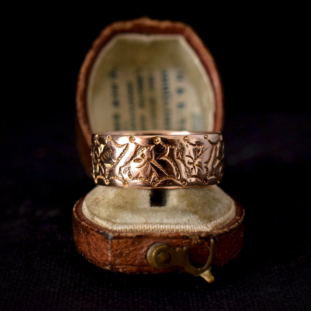 Antique ‘Ivy Leaf’ 9ct Rose Gold Birmingham Ring 1916