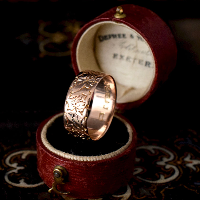Antique ‘Ivy Leaf’ 9ct Rose Gold Birmingham Ring 1916