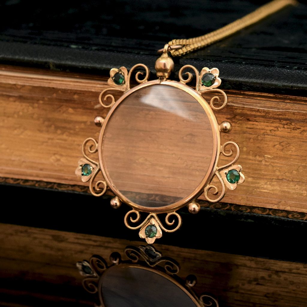 Antique Australian 9ct Gold Double Sided Photo Locket by Robert Rollason Circa 1905