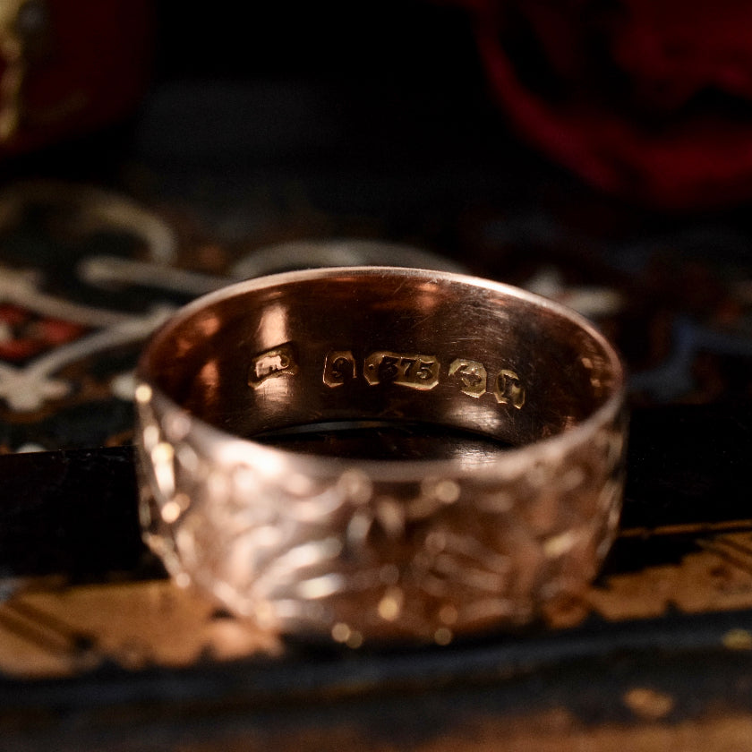 Antique ‘Ivy Leaf’ 9ct Rose Gold Birmingham Ring 1916
