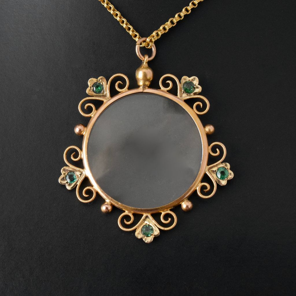 Antique Australian 9ct Gold Double Sided Photo Locket by Robert Rollason Circa 1905