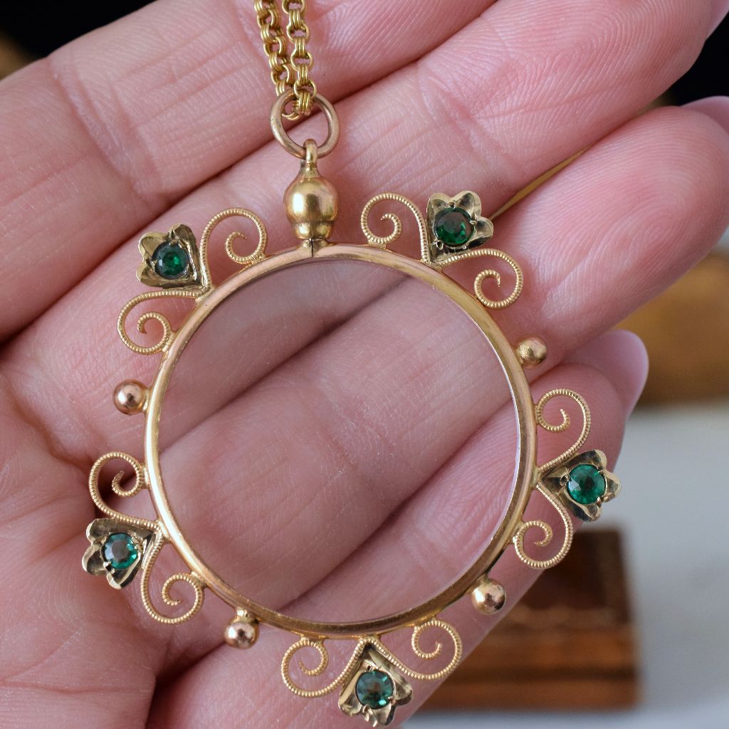Antique Australian 9ct Gold Double Sided Photo Locket by Robert Rollason Circa 1905