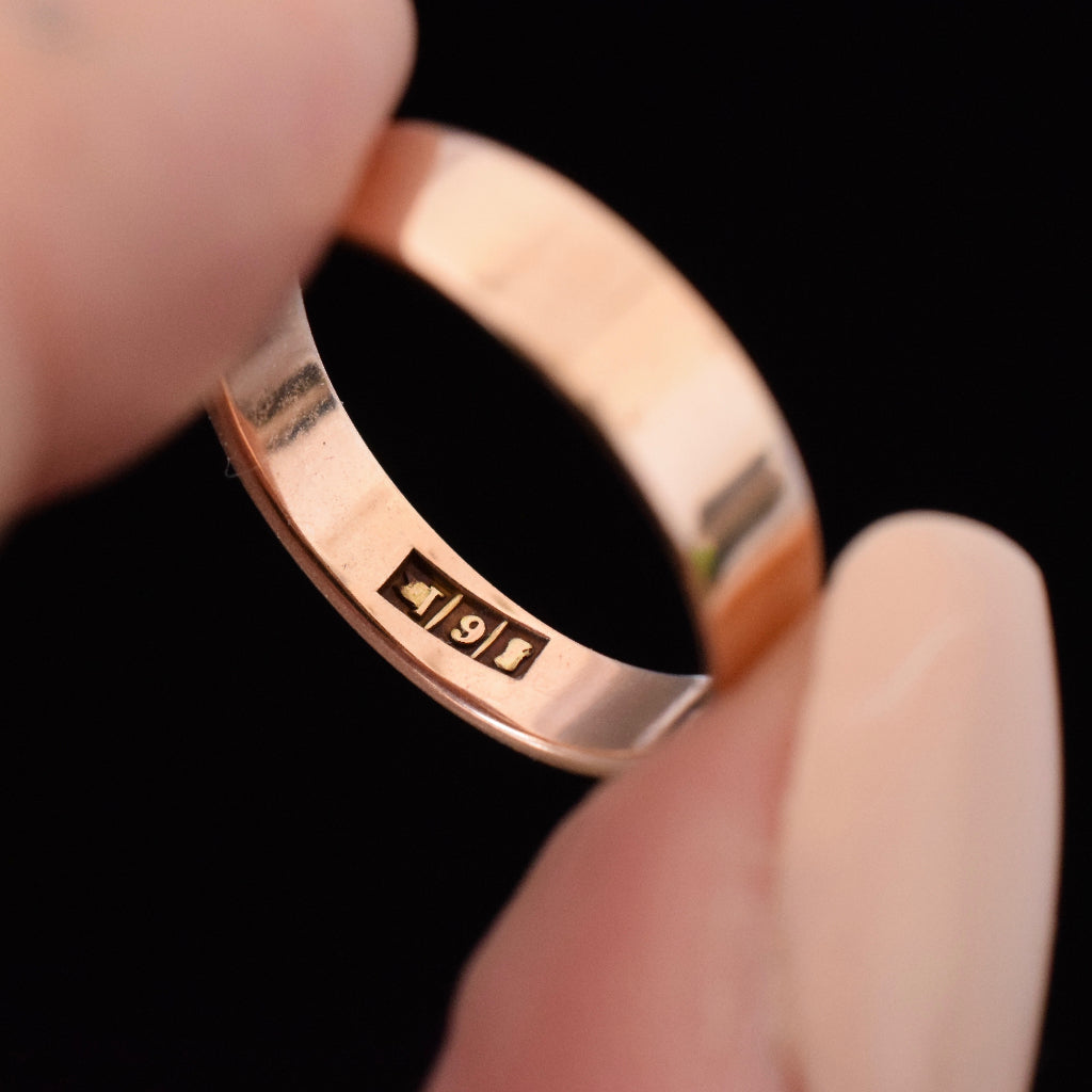 Antique 9ct Rose Gold Band by Aronson and Co Circa 1915