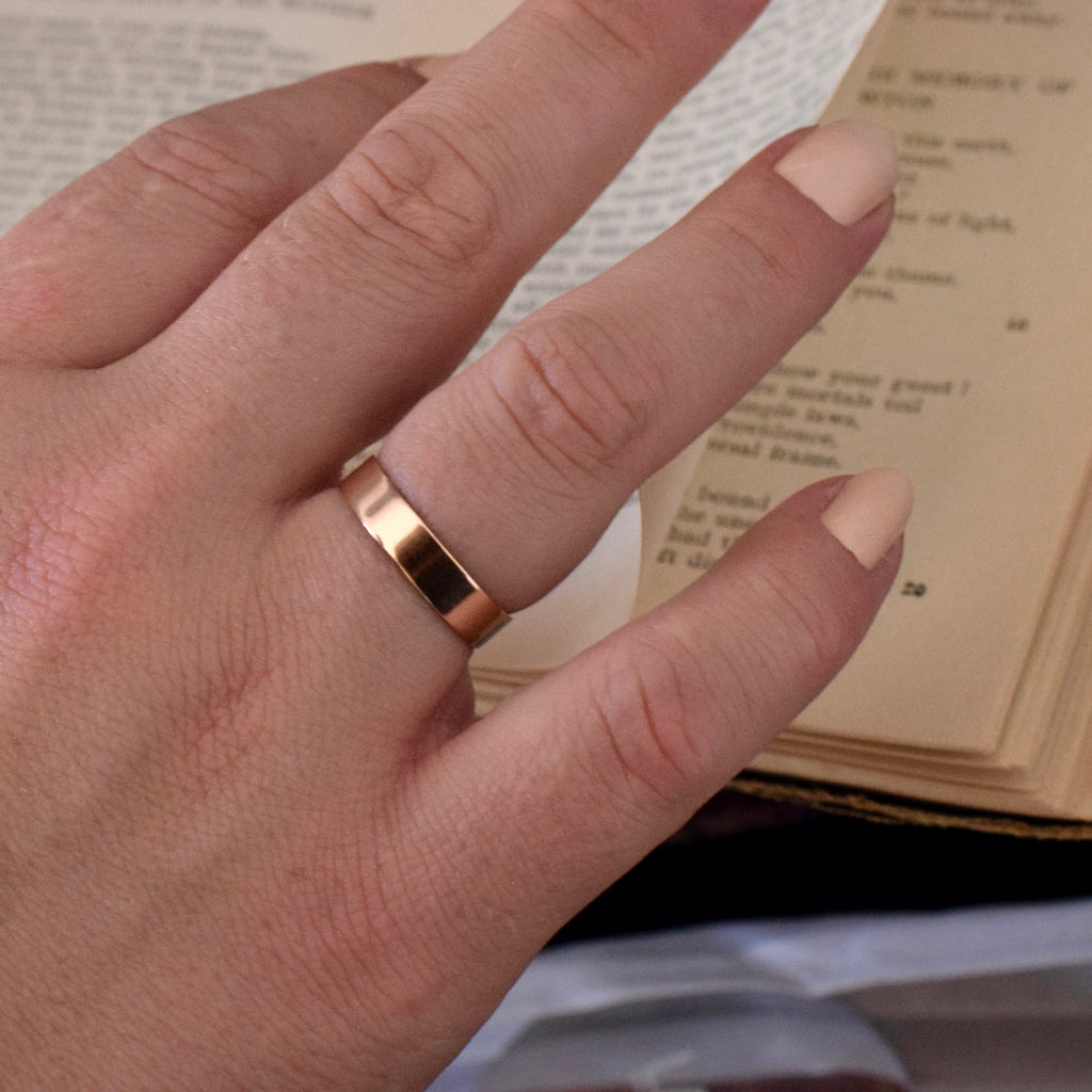 Antique 9ct Rose Gold Band by Aronson and Co Circa 1915