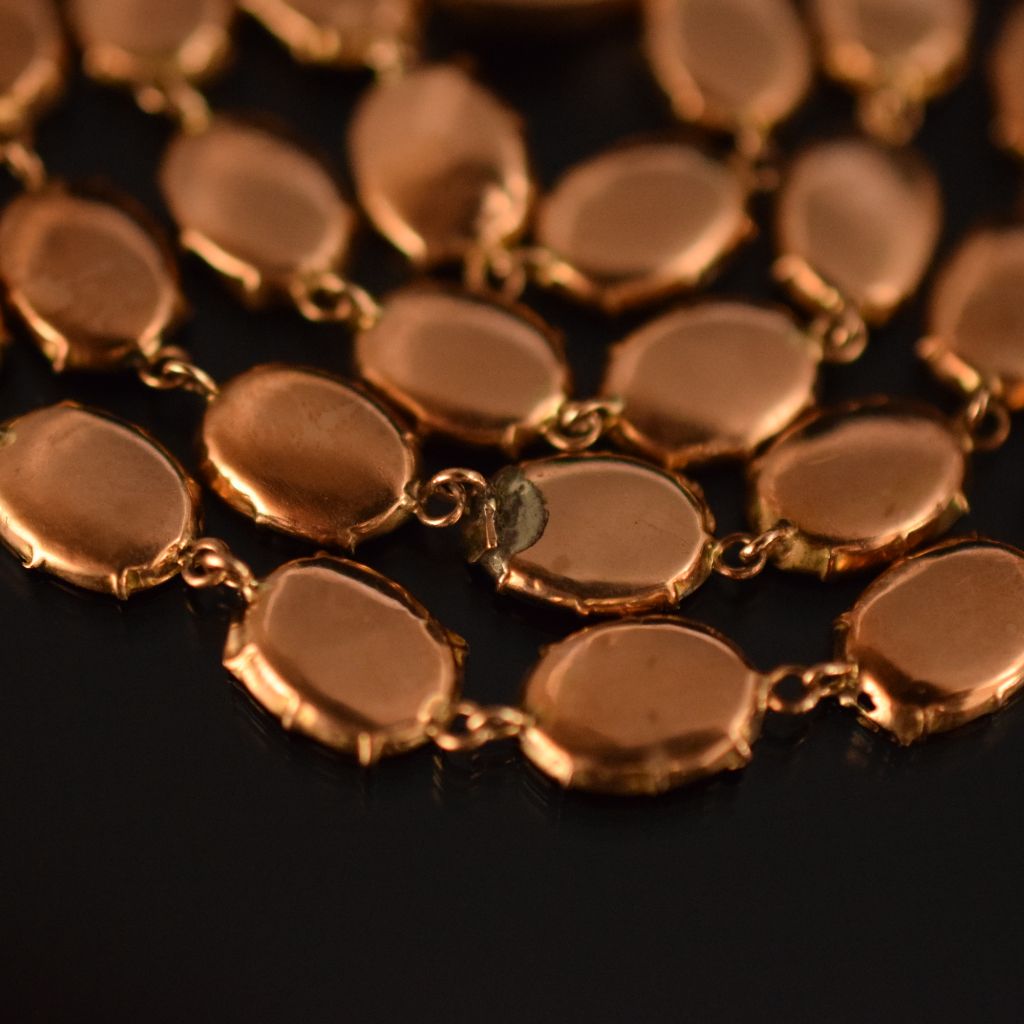 Antique Georgian Natural Garnet Riviere 9ct Gold Necklace Circa 1800