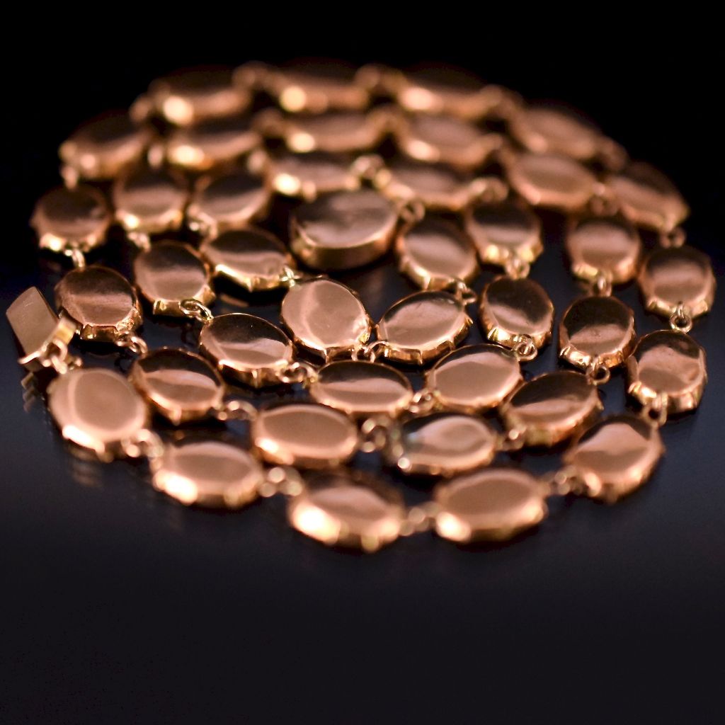 Antique Georgian Natural Garnet Riviere 9ct Gold Necklace Circa 1800