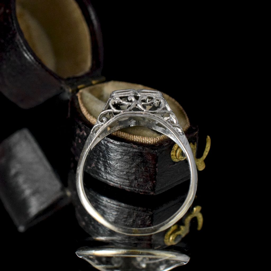 Antique Art Deco 18ct White Gold / Plat Diamond ‘Toi et Moi’ Ring Circa 1930