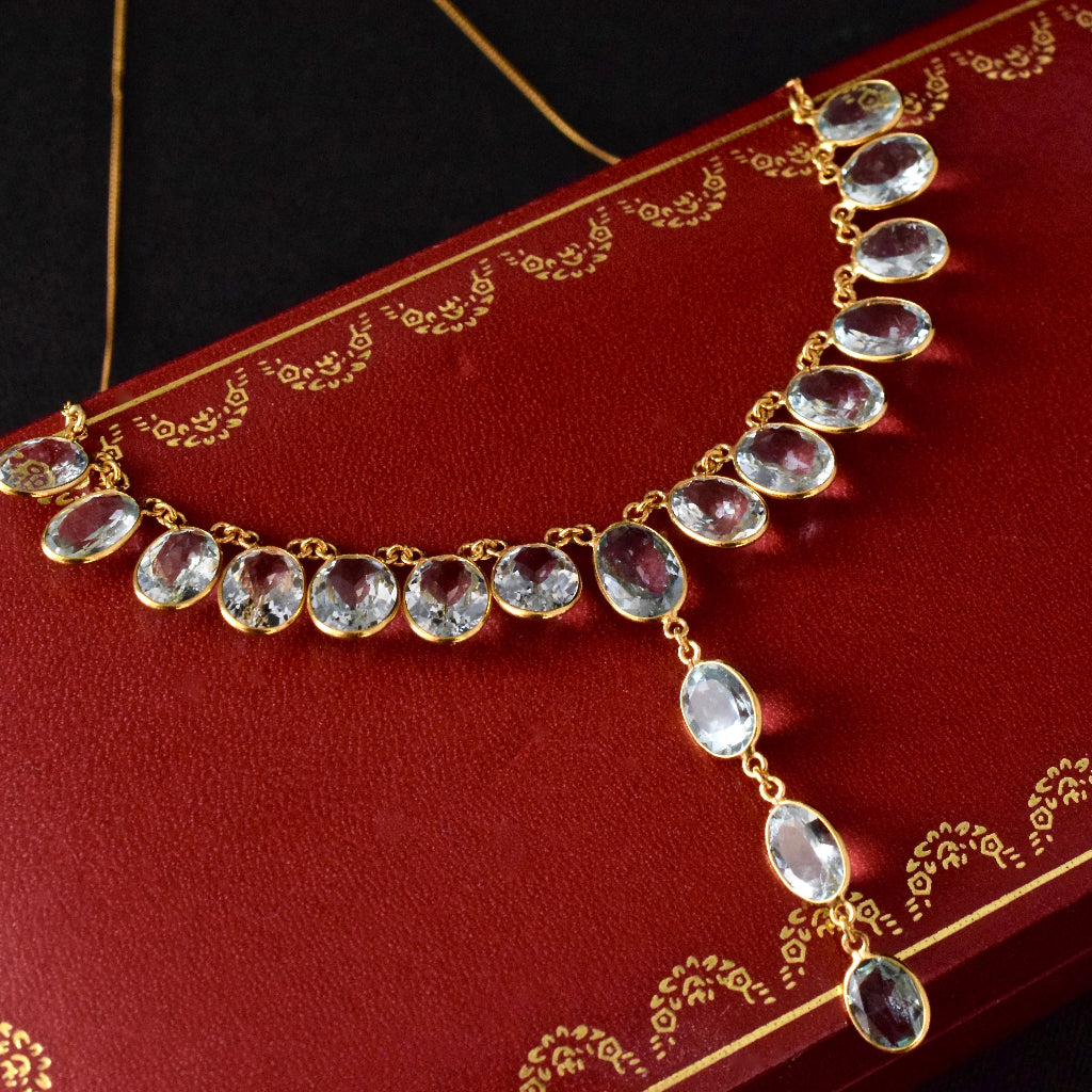 Extraordinary Natural Aquamarine 14ct Gold Necklace