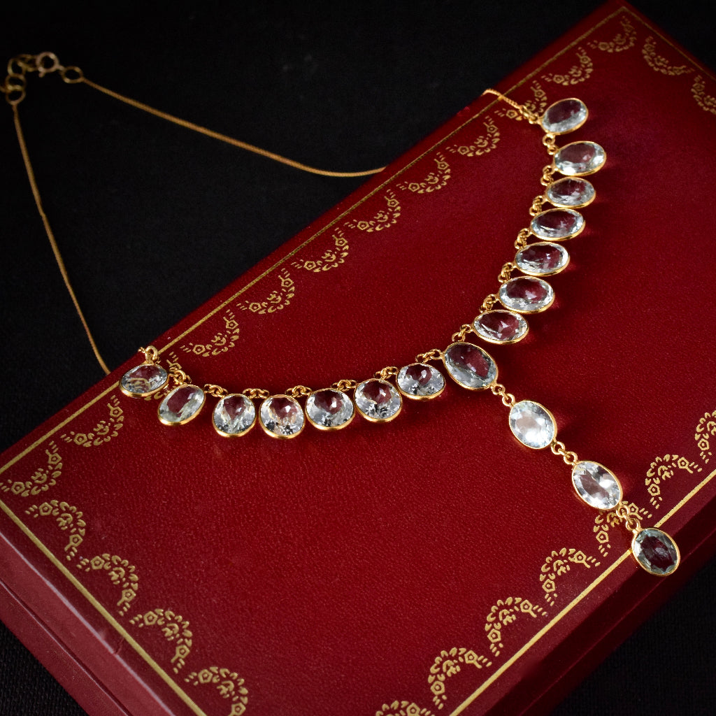 Extraordinary Natural Aquamarine 14ct Gold Necklace
