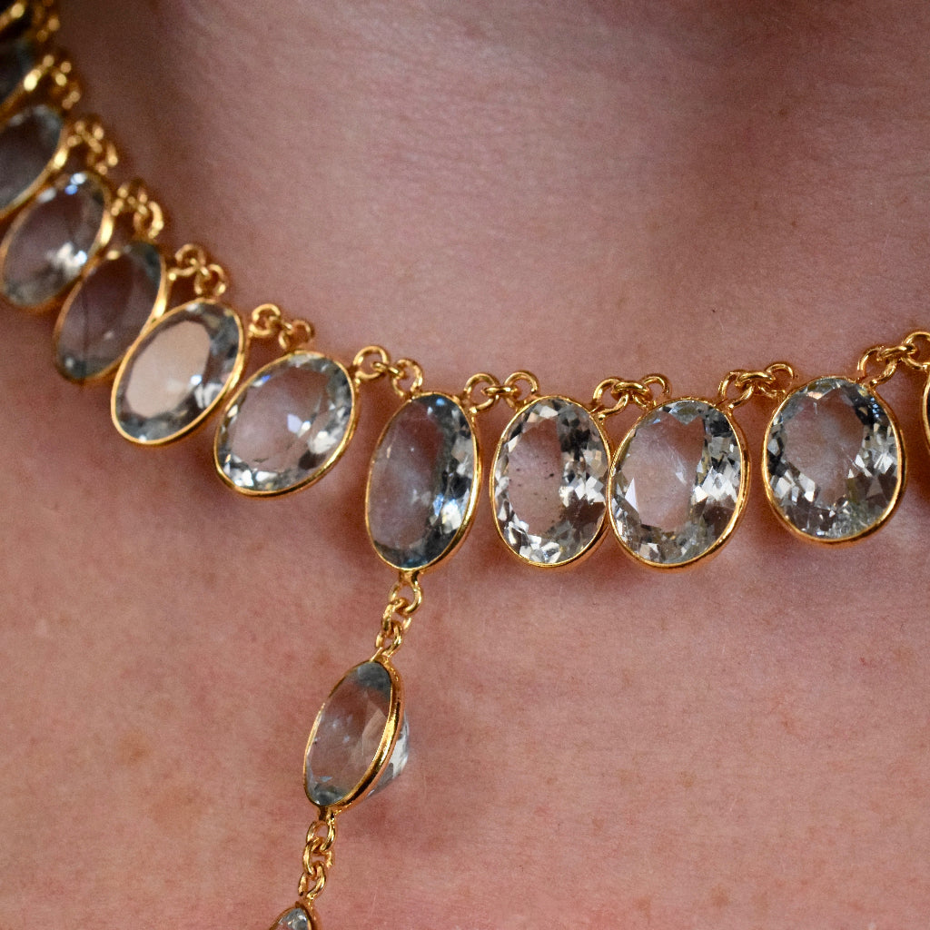 Extraordinary Natural Aquamarine 14ct Gold Necklace