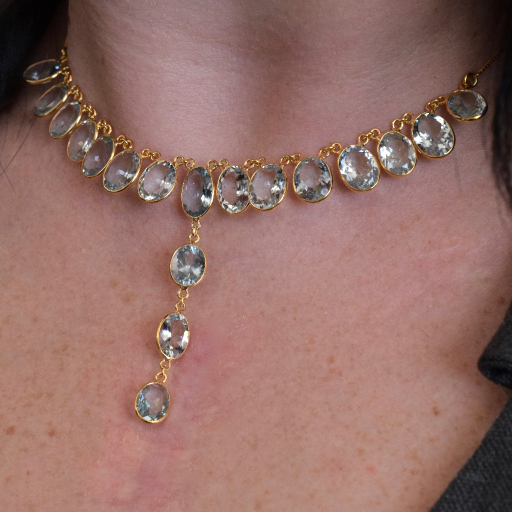 Extraordinary Natural Aquamarine 14ct Gold Necklace