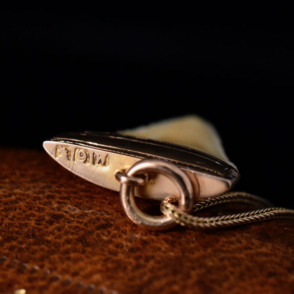 Antique Australian Willis and Sons 9ct Rose Gold Shark Tooth Circa 1905
