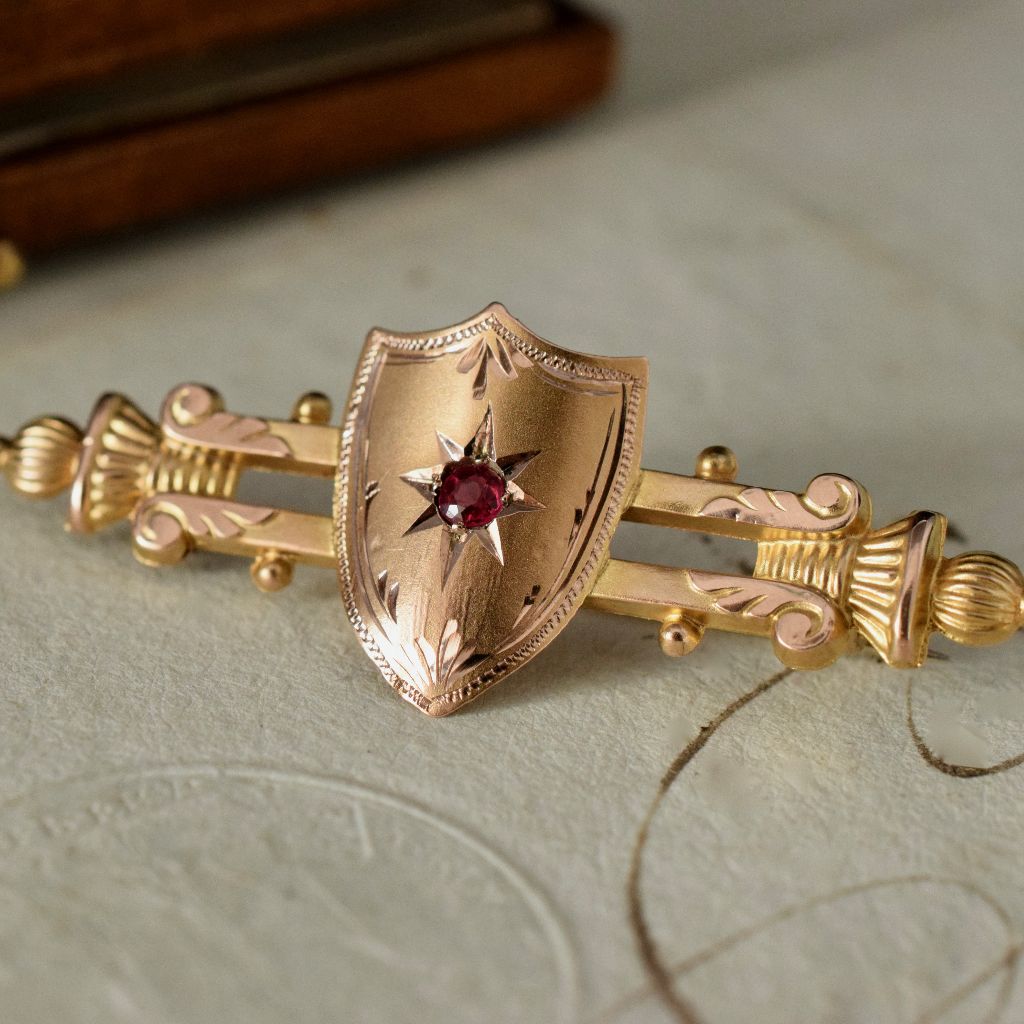 Antique Australian 9ct Rose Gold ‘Bloomed’ Brooch By Mackay and Co. Circa 1905