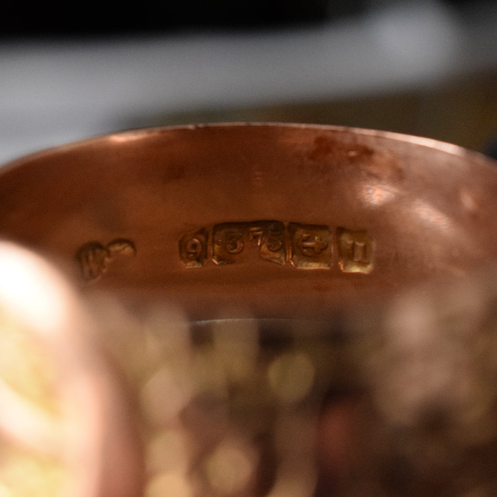 Antique Edwardian 1919 Rose Gold Wide Buckle Ring