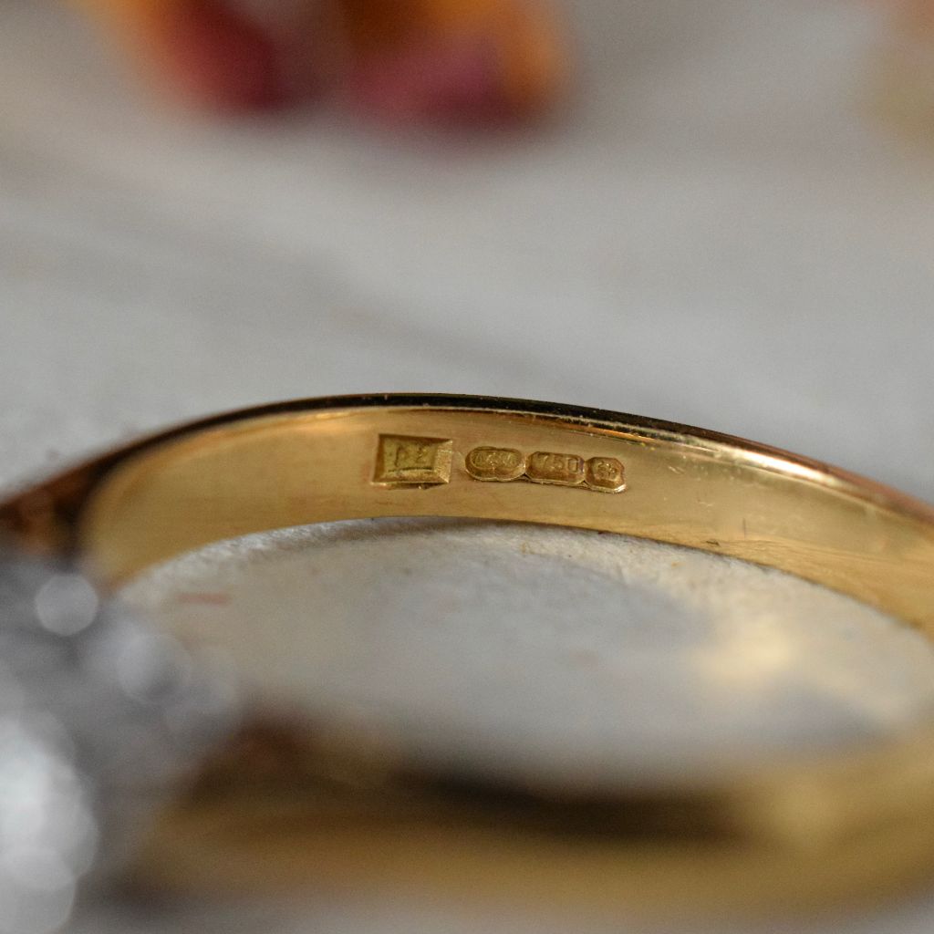 Pretty 18ct Yellow Gold Diamond 0.50ct Trilogy Ring