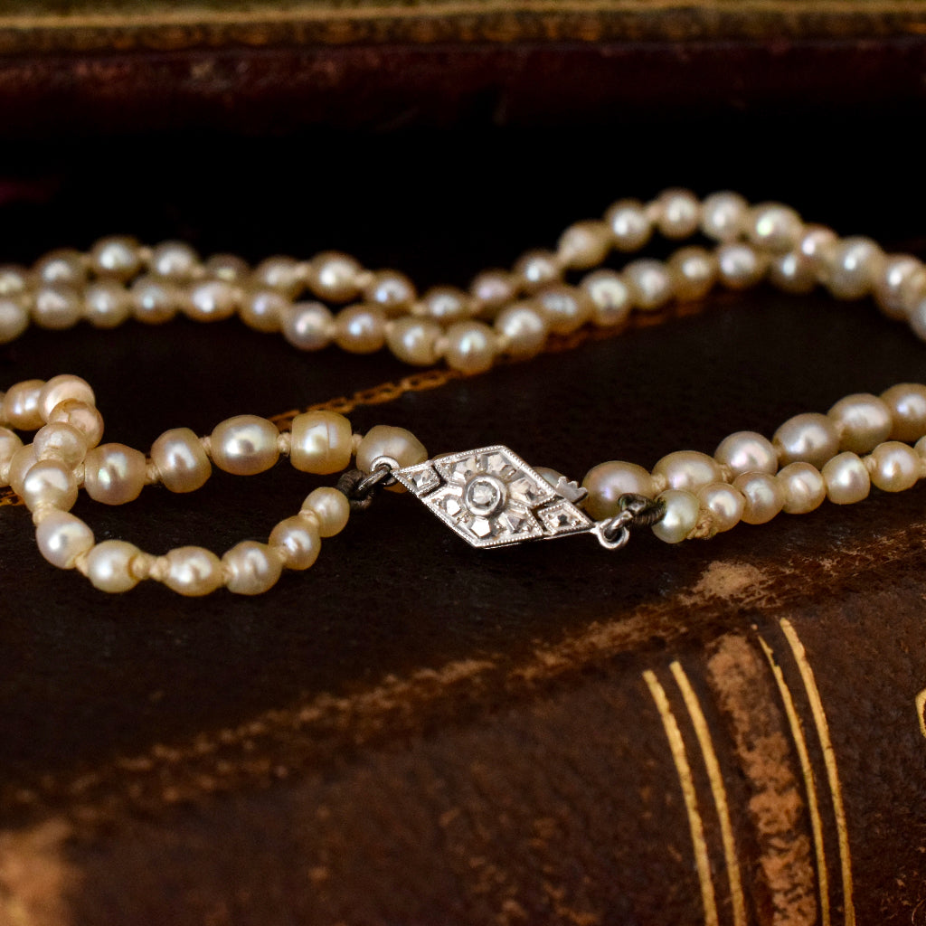 Charming Freshwater Baroque Pearl Strand 18ct White Gold And Diamond Clasp