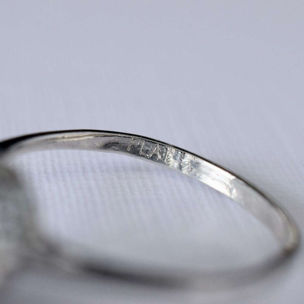 Antique Art Deco Aquamarine And Platinum Ring