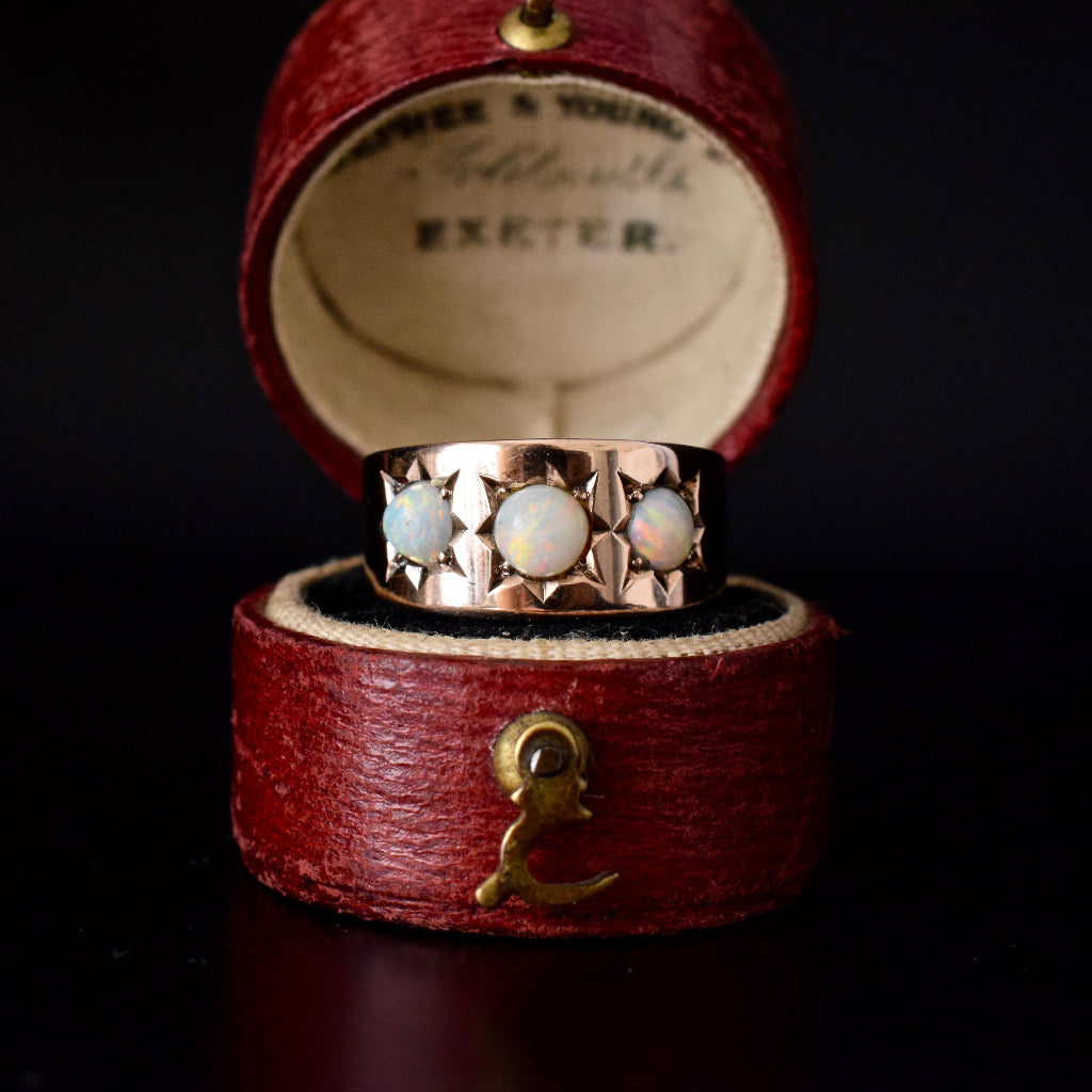 Antique 9ct Rose Gold Opal Ring by Larard Bros Circa 1912