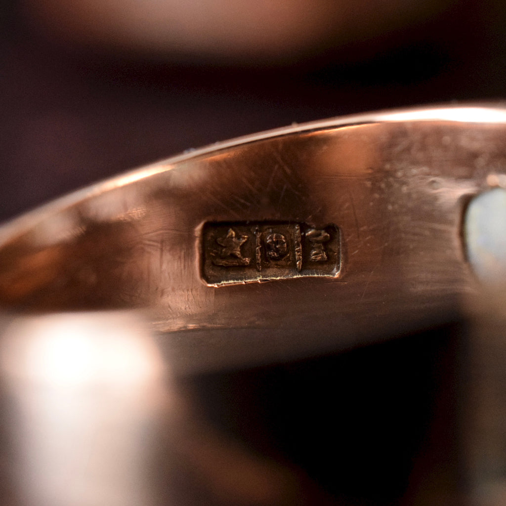 Antique 9ct Rose Gold Opal Ring by Larard Bros Circa 1912