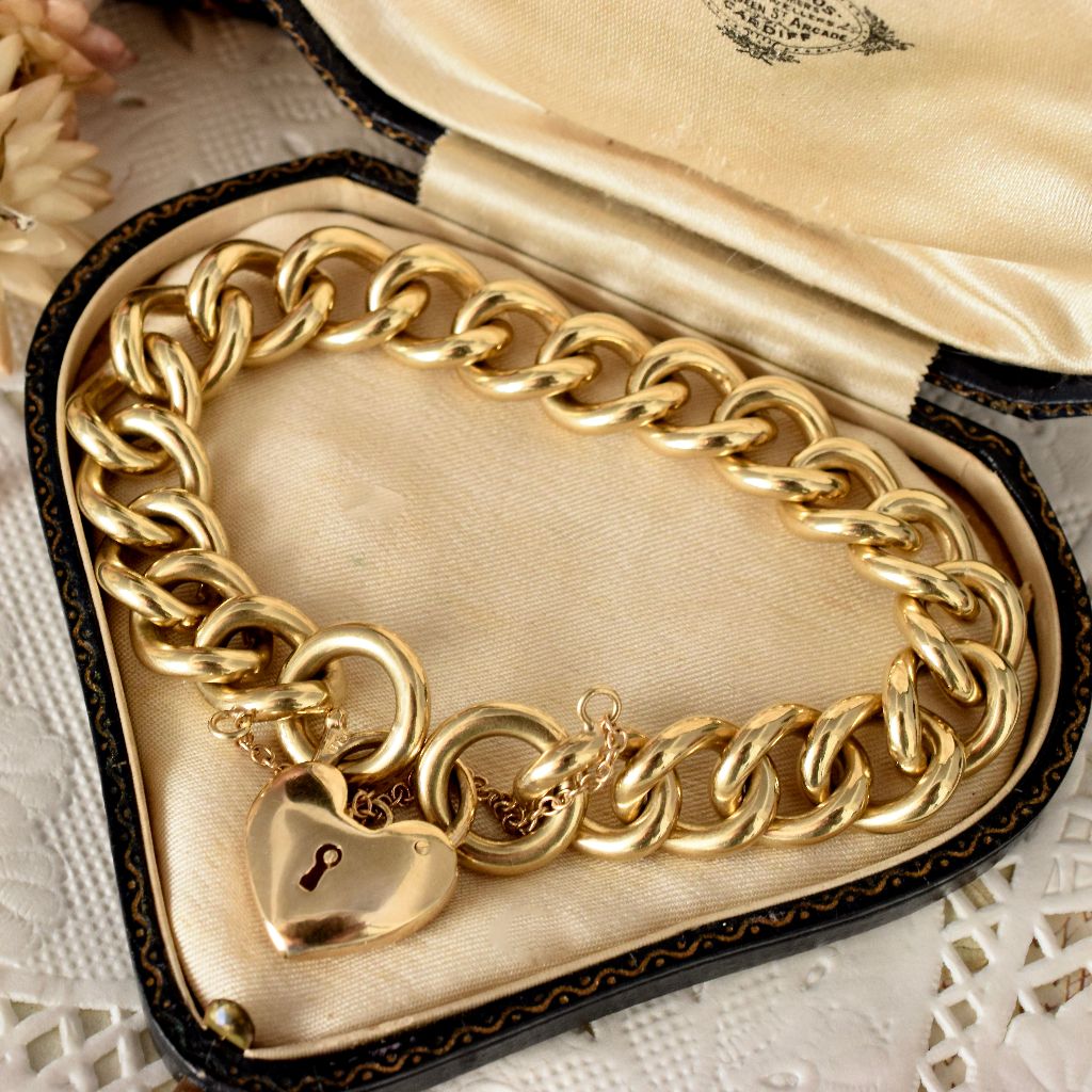 Heavy Solid 9ct Yellow Gold Curblink Padlock Bracelet 63.84 Grams Independent Valuation Included With Purchase $10850.00 AUD