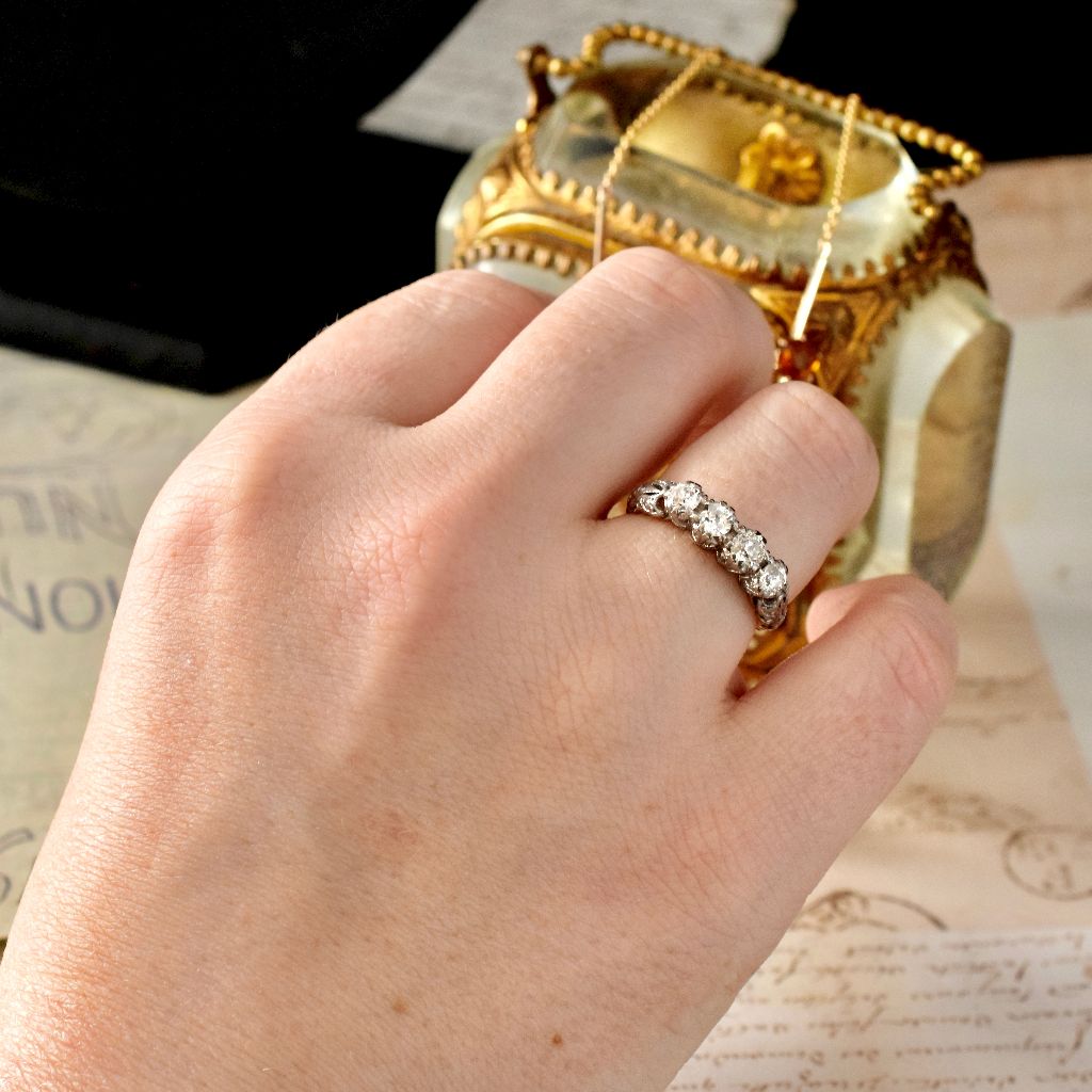 Antique Edwardian / Art Deco Era 18ct Yellow Gold / Platinum Diamond Ring 0.80ct Circa 1915