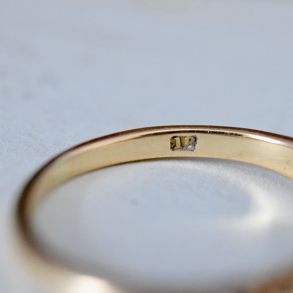Antique Victorian/Early Edwardian 18ct Gold Three Pearl & Diamond Half Hoop Ring C1900