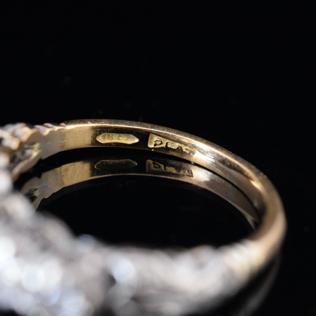 Antique Edwardian / Art Deco Era 18ct Yellow Gold / Platinum Diamond Ring 0.80ct Circa 1915