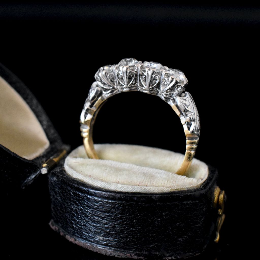 Antique Edwardian / Art Deco Era 18ct Yellow Gold / Platinum Diamond Ring 0.80ct Circa 1915