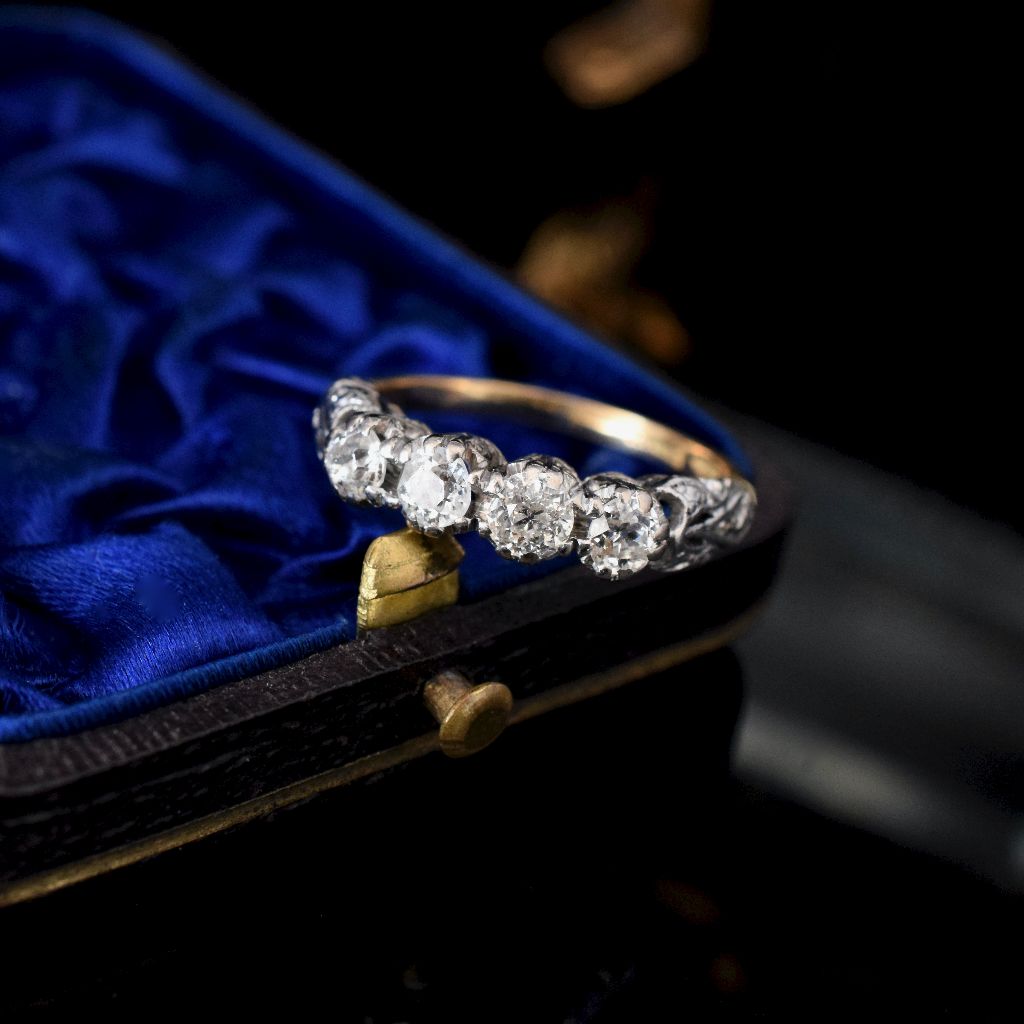 Antique Edwardian / Art Deco Era 18ct Yellow Gold / Platinum Diamond Ring 0.80ct Circa 1915