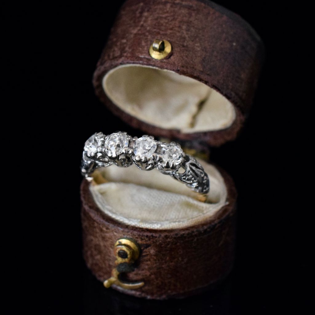 Antique Edwardian / Art Deco Era 18ct Yellow Gold / Platinum Diamond Ring 0.80ct Circa 1915