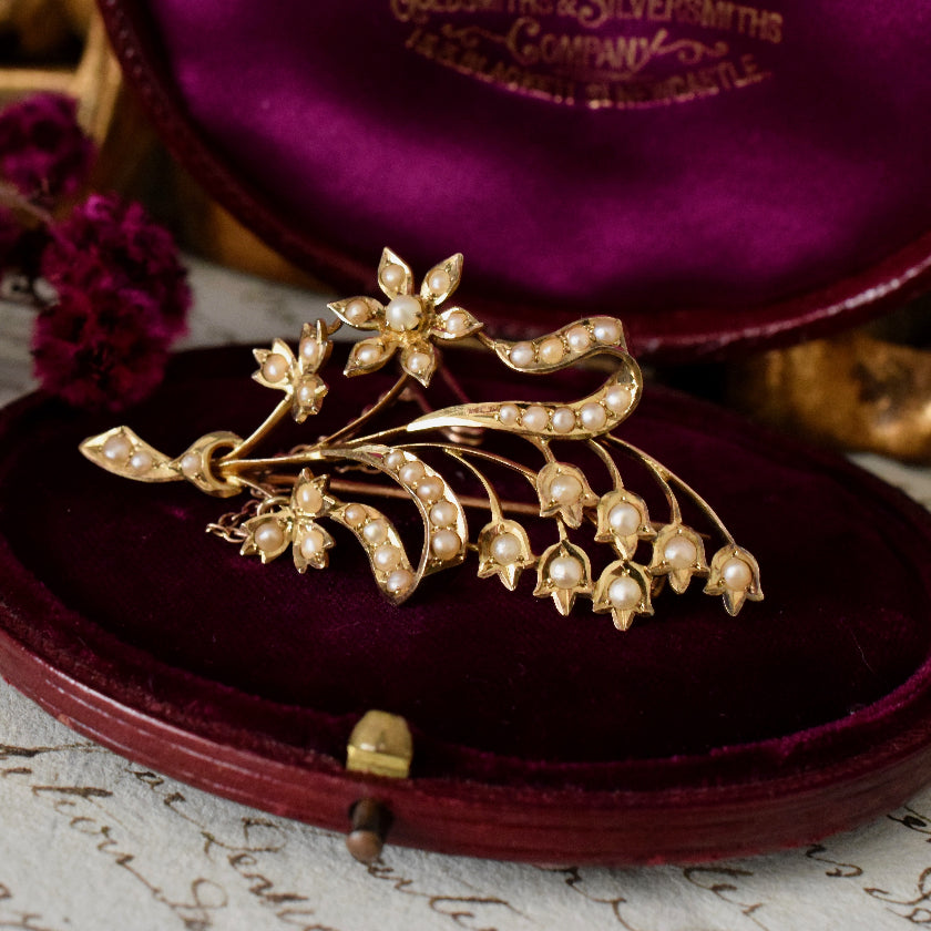 Antique 15ct Gold ‘Lily of the Valley’ Brooch ‘Willis & Sons’ Circa 1895