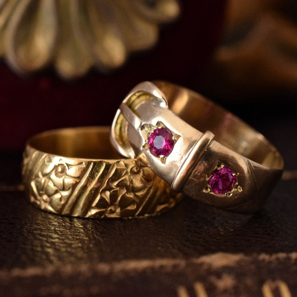 Antique 18ct Yellow Gold Buckle Ring circa 1910