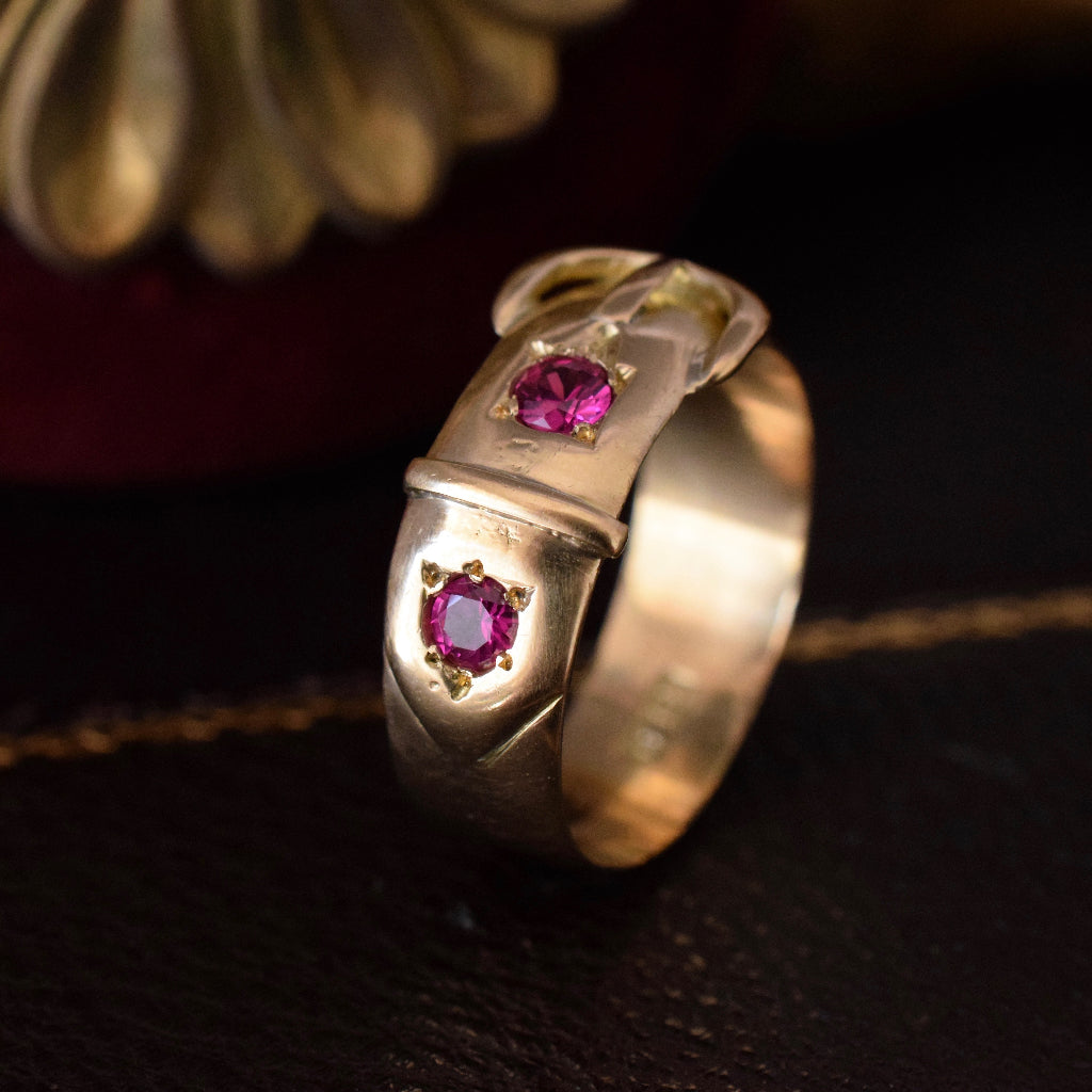 Antique 18ct Yellow Gold Buckle Ring circa 1910