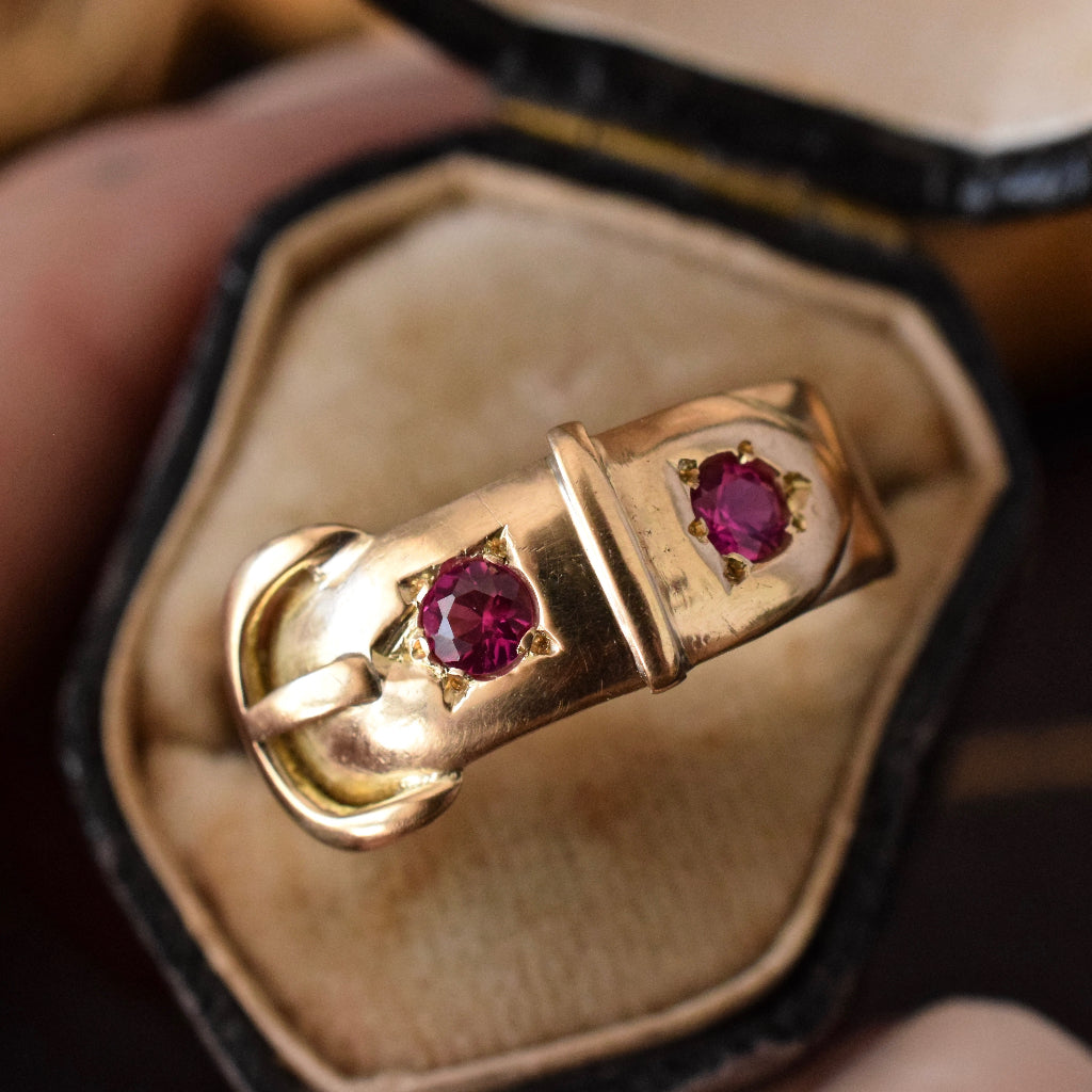 Antique 18ct Yellow Gold Buckle Ring circa 1910