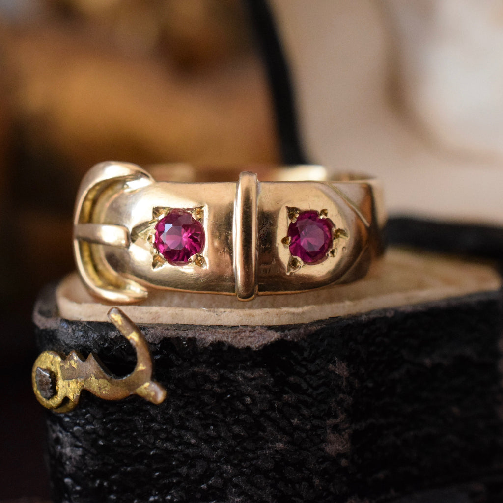 Antique 18ct Yellow Gold Buckle Ring circa 1910