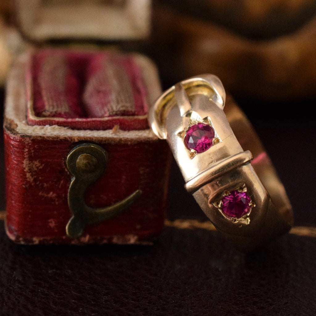 Antique 18ct Yellow Gold Buckle Ring circa 1910