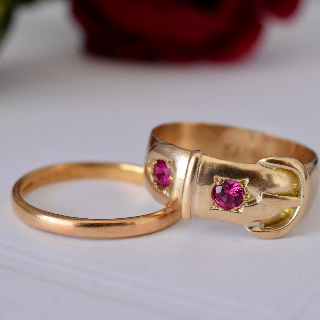 Antique 18ct Yellow Gold Buckle Ring circa 1910