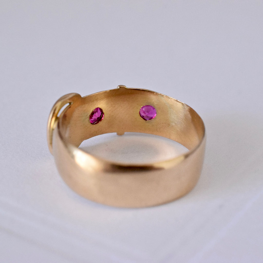 Antique 18ct Yellow Gold Buckle Ring circa 1910