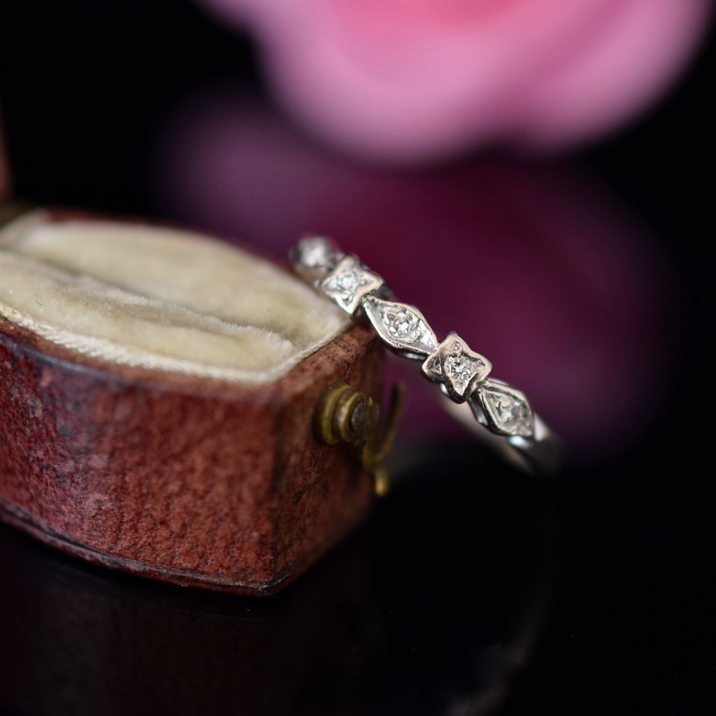 Antique Art Deco 18ct White Gold And Platinum Diamond Ring